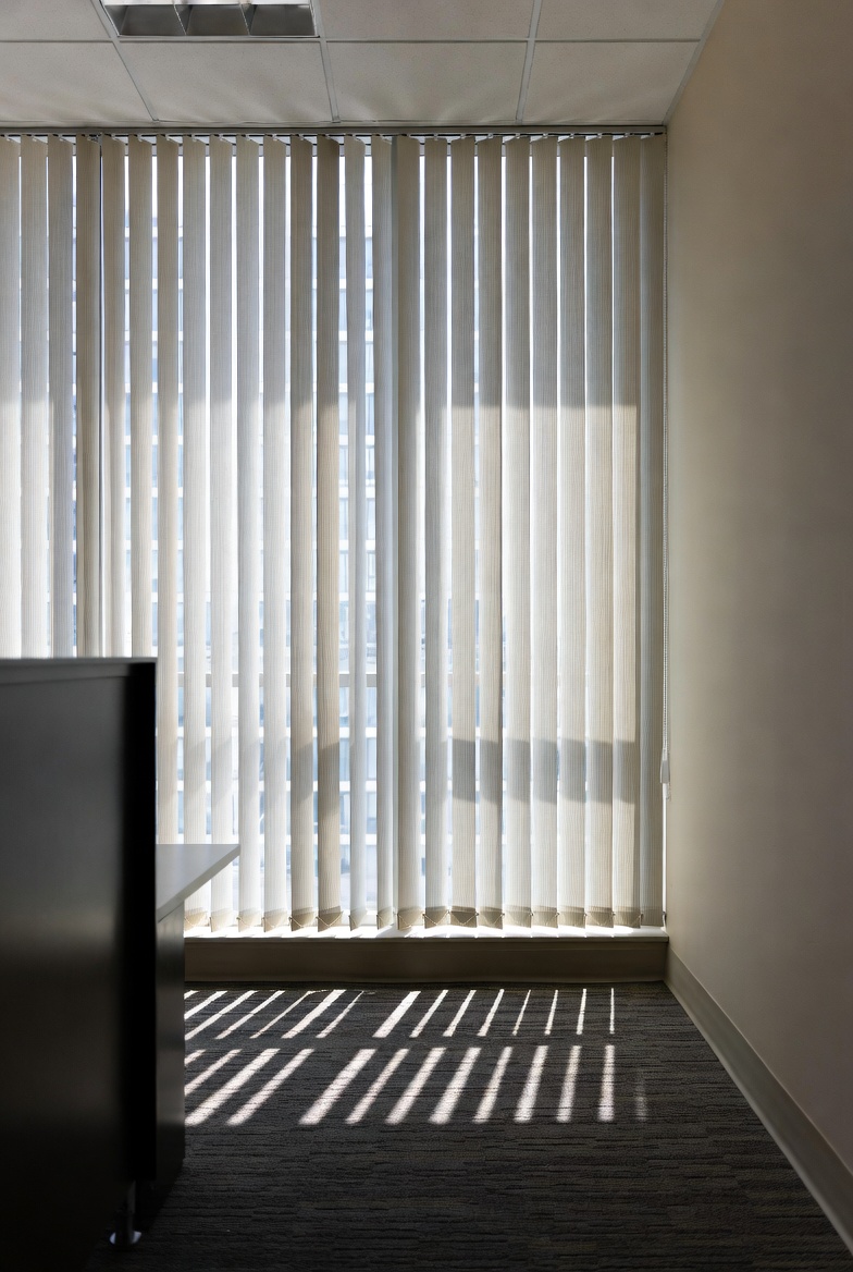 Vertical blinds in professional office space